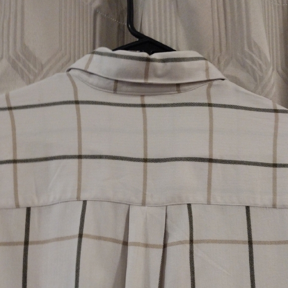 Van Heusen Men's Cream and Tan Plaid Shirt Large - Picture 6 of 6